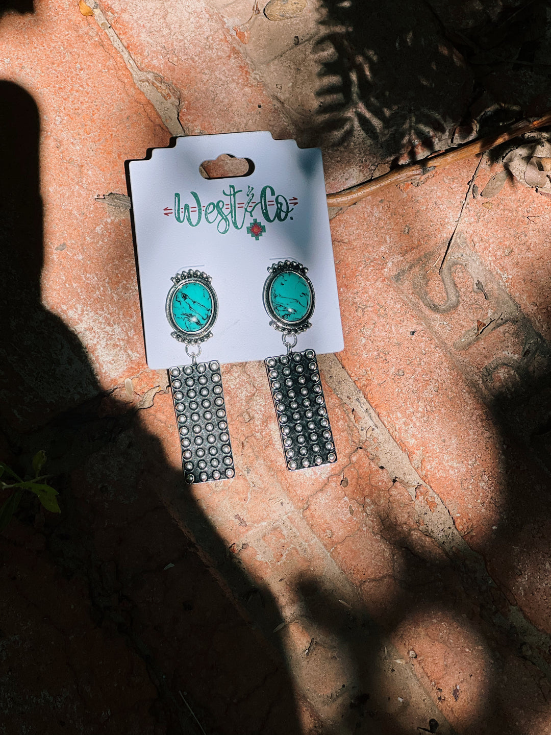 Sublette Silver Dotted Earring on Turquoise Post