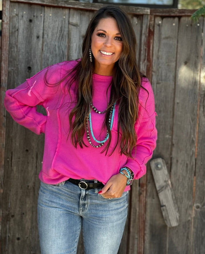 Paxton Pink Casual Fleece Pullover