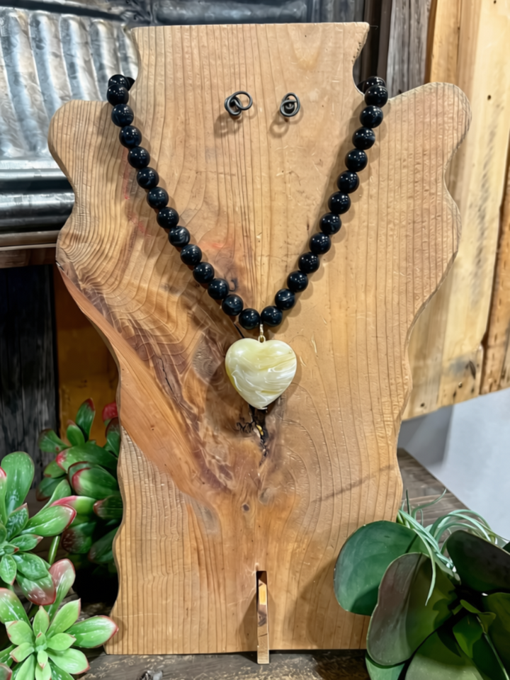 Black Beaded Necklace