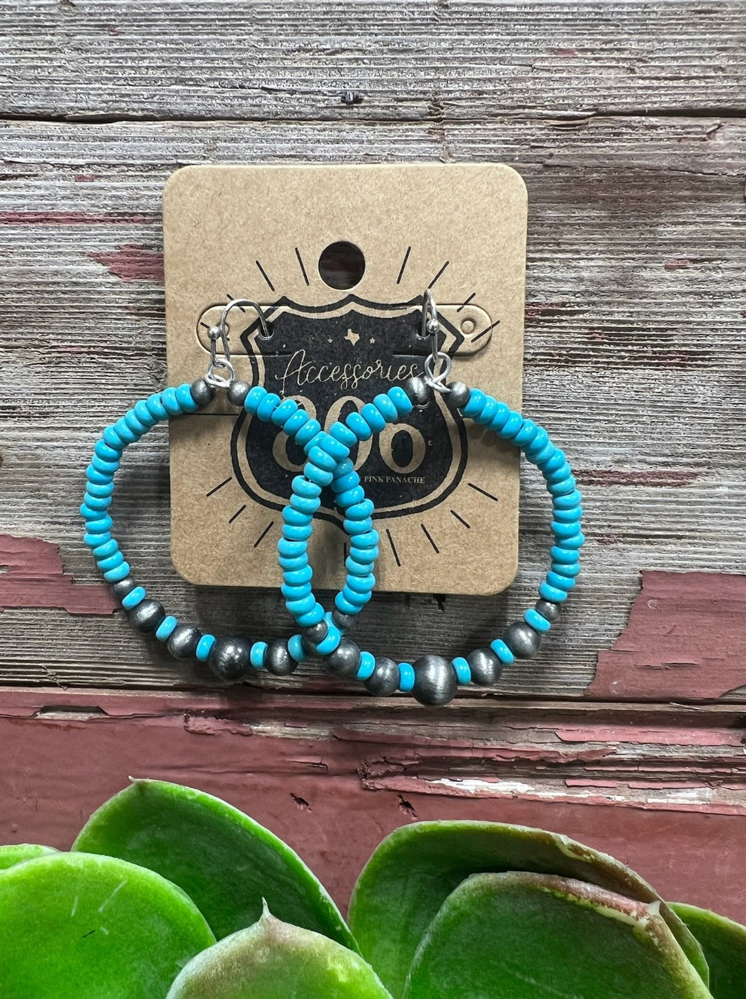 Seminole Turquoise Hoop Earrings