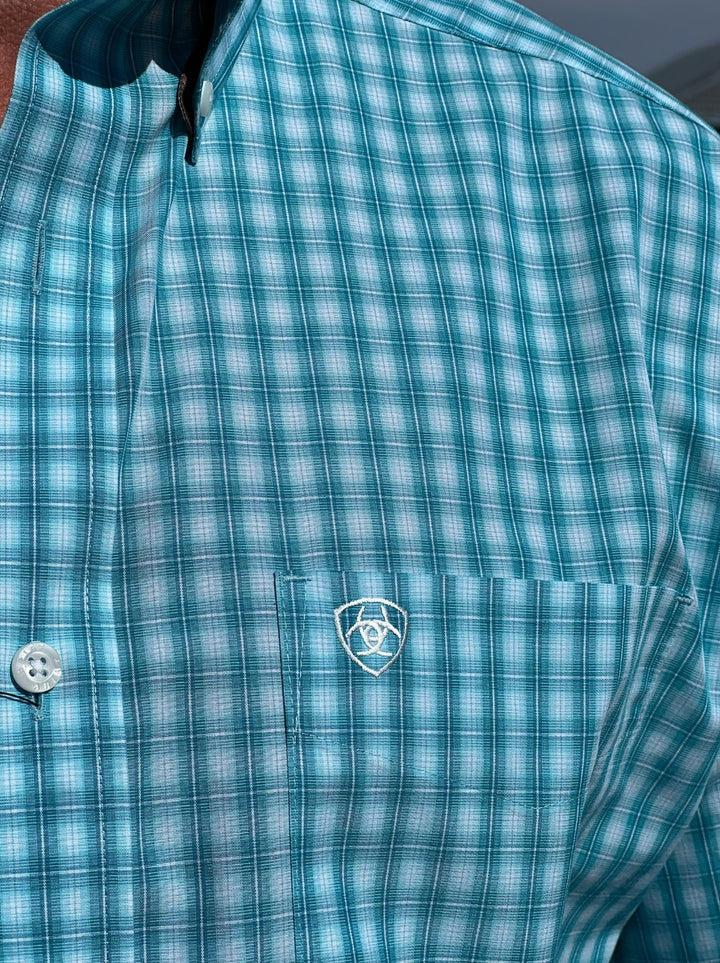 Sterling Turquoise Plaid Classic Fit Shirt by Ariat
