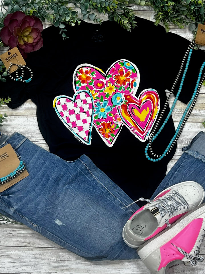 Callie's Heart Trio Graphic Tee by Texas True Threads