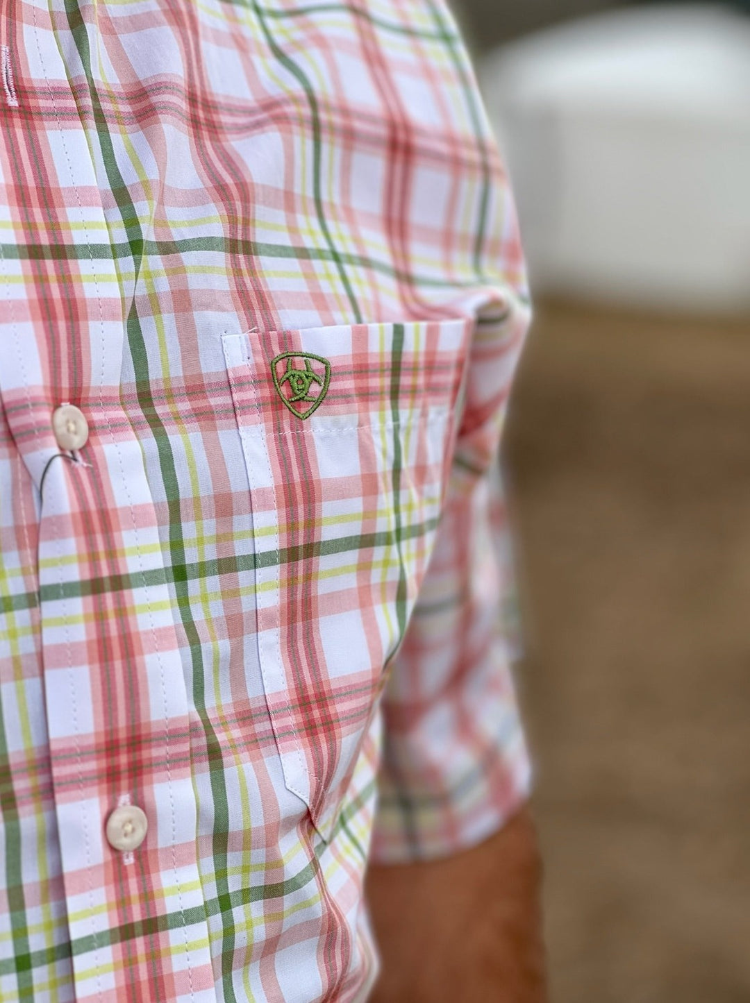 Truman Pro Series Coral Plaid Classic Fit Shirt by Ariat