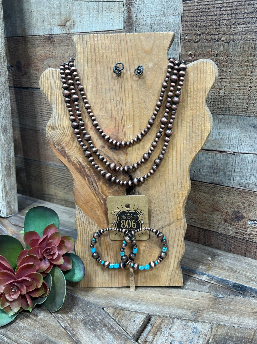 Wichita Triple Strand Bronze Pearl Necklace