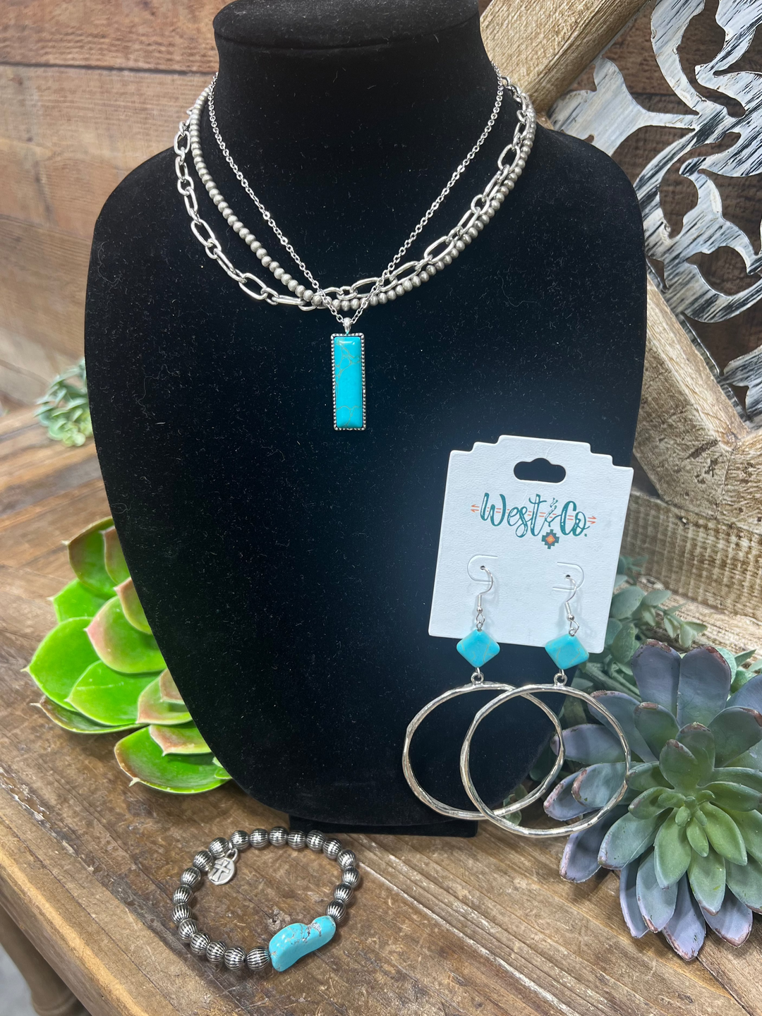 Wagoner Layered Necklace with Turquoise Pendant