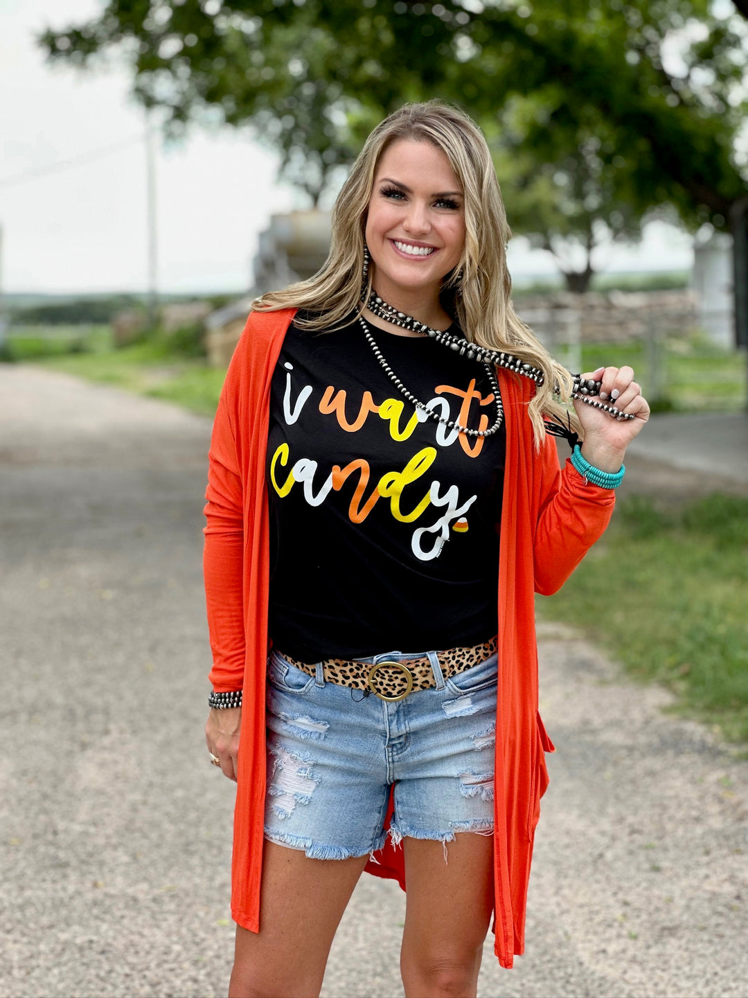 I Want Candy Black Graphic Tee by Texas True Threads