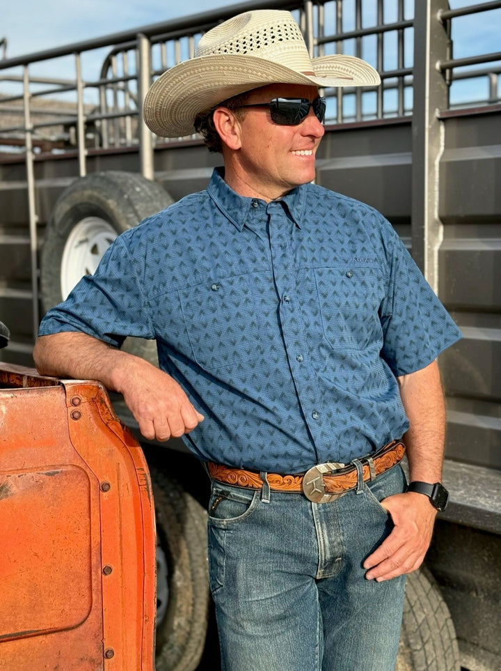 Garrett Dark Blue Airflow Classic Fit Shirt by Ariat