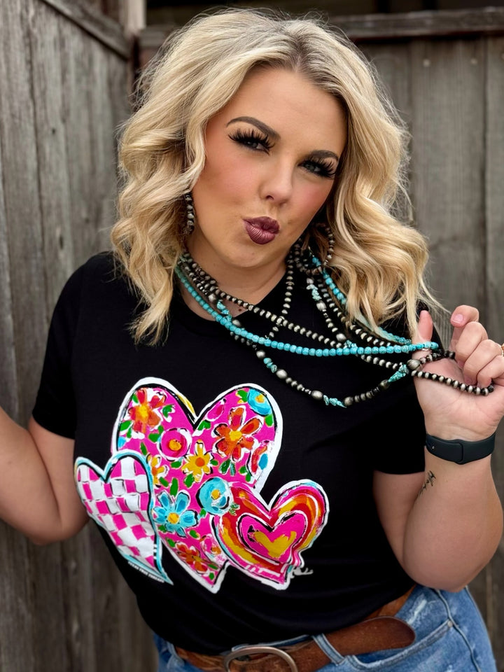 Callie's Heart Trio Graphic Tee by Texas True Threads