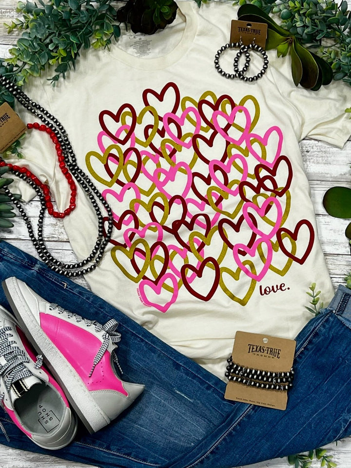 Cluster of Hearts Graphic Tee by Texas True Threads