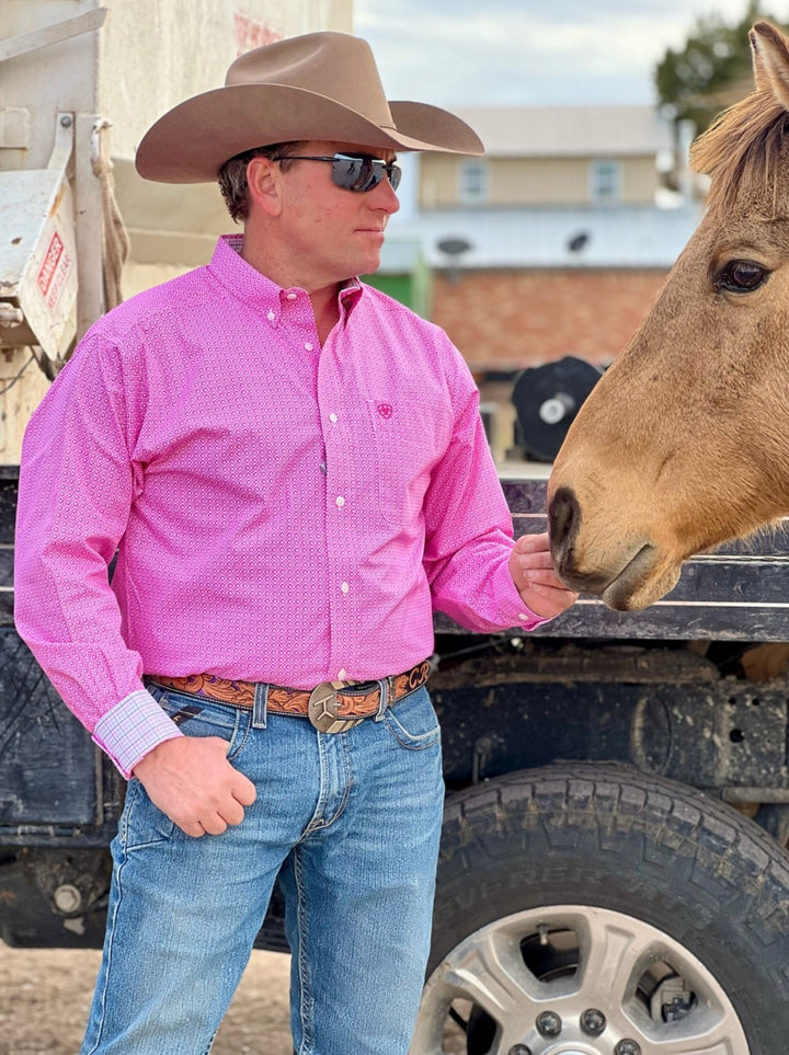 Oden Pink Long Sleeve Classic Fit Shirt by Ariat