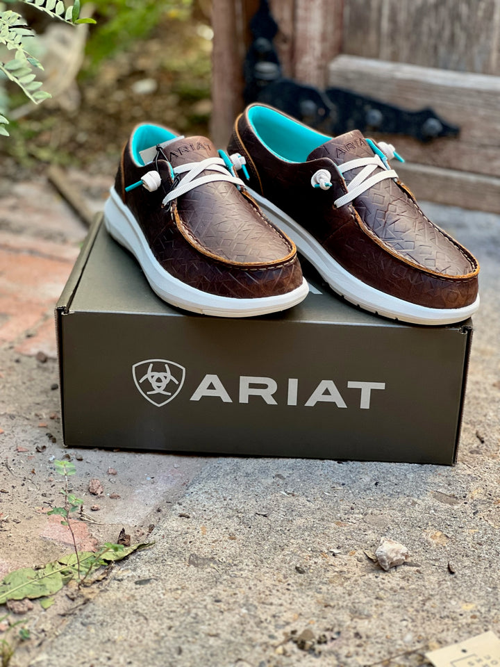 Hilo Brown Blanket Emboss Shoes by Ariat