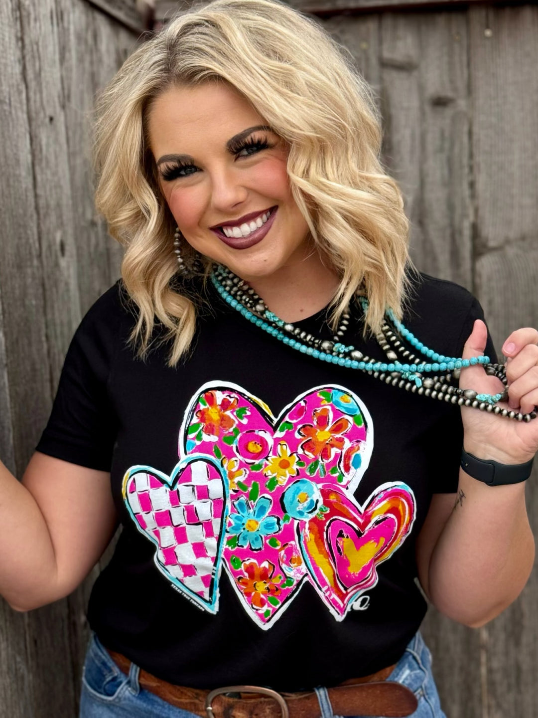 Callie's Heart Trio Graphic Tee by Texas True Threads