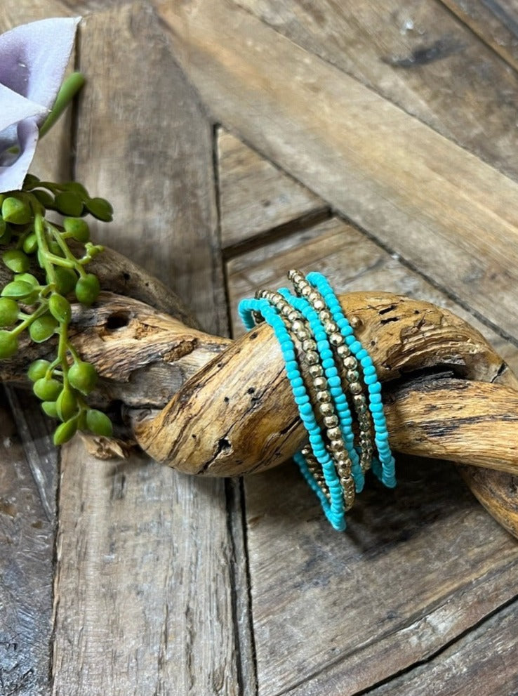 Keizer Gold & Turquoise Bracelet Set