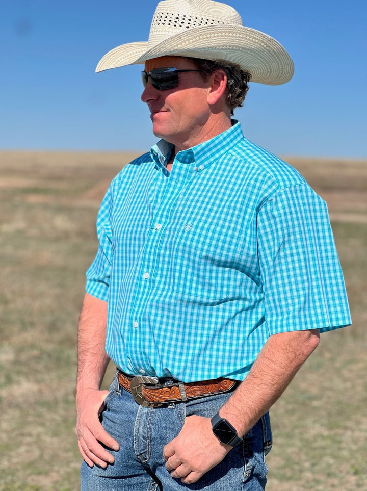 Sterling Turquoise Plaid Classic Fit Shirt by Ariat