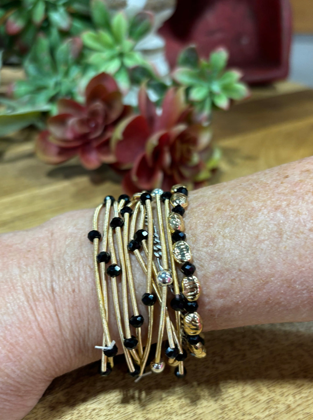 Cortez Gold Stretchy Bracelet Set