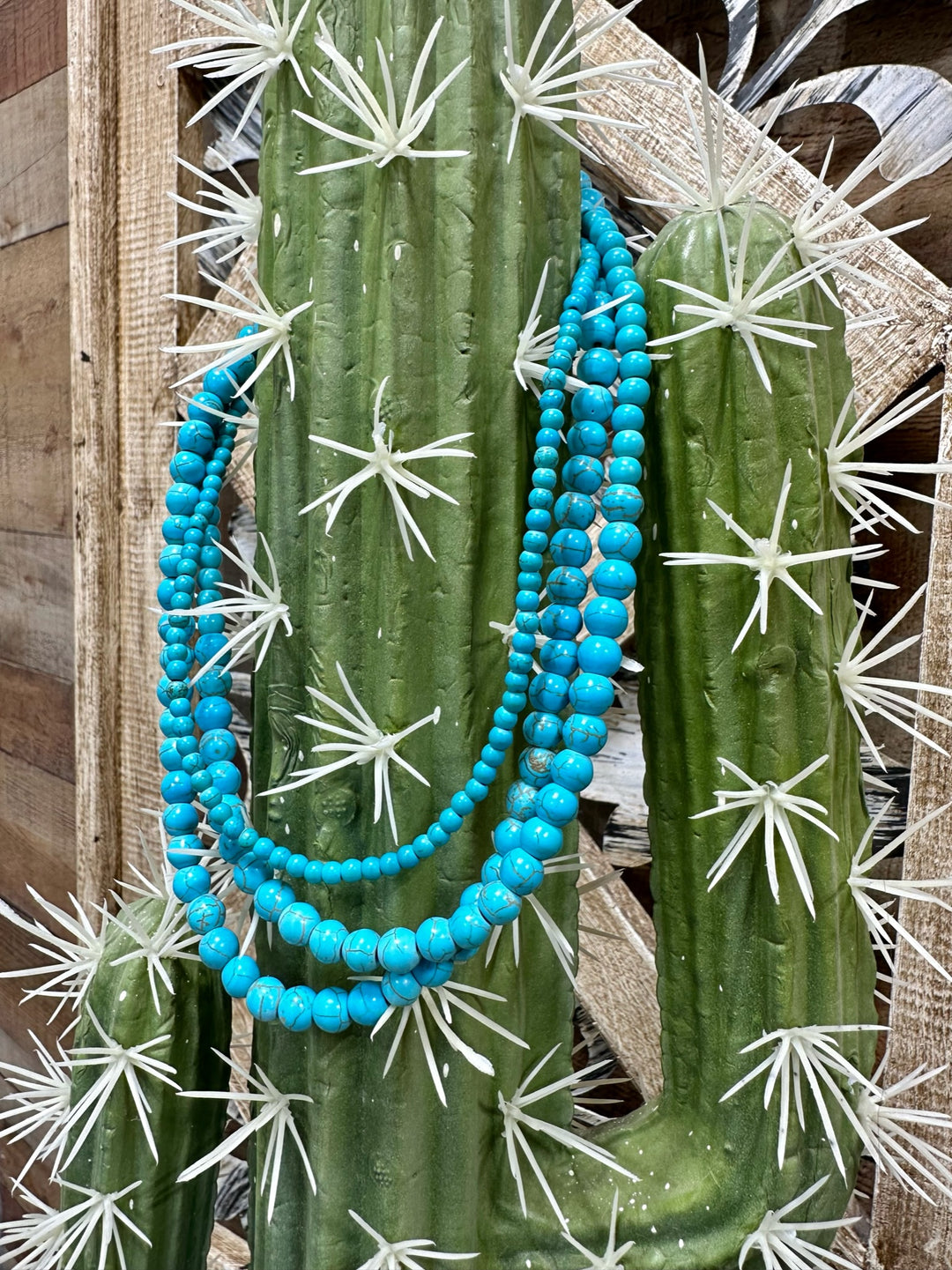 Turquoise Spearman 3 Strand Necklace by Texas True Trends
