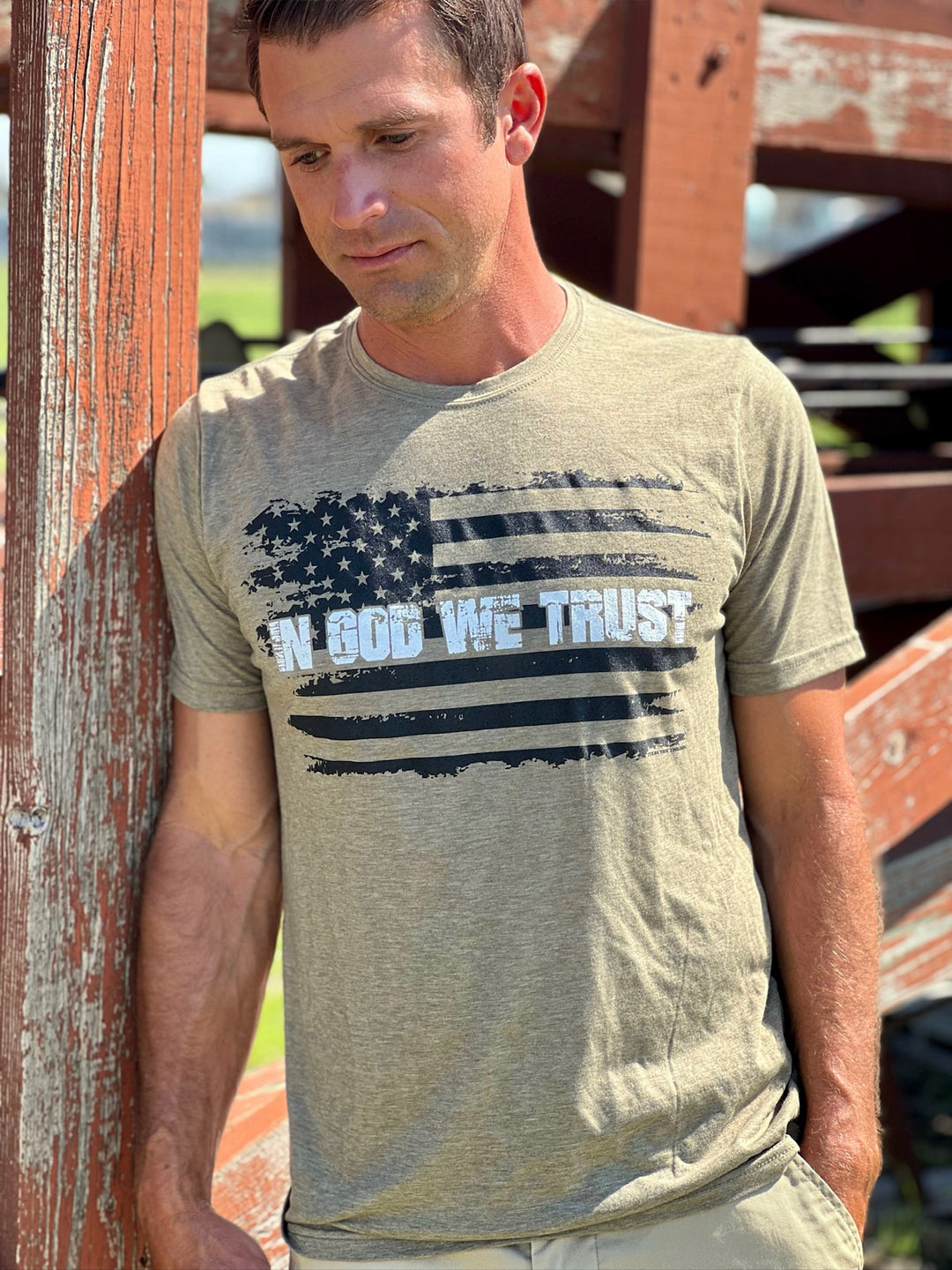 In God We Trust Olive Graphic Tee by Texas True Threads