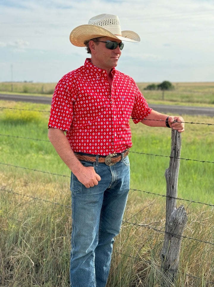 Decker Red Aztec Print Classic Fit Shirt by Ariat