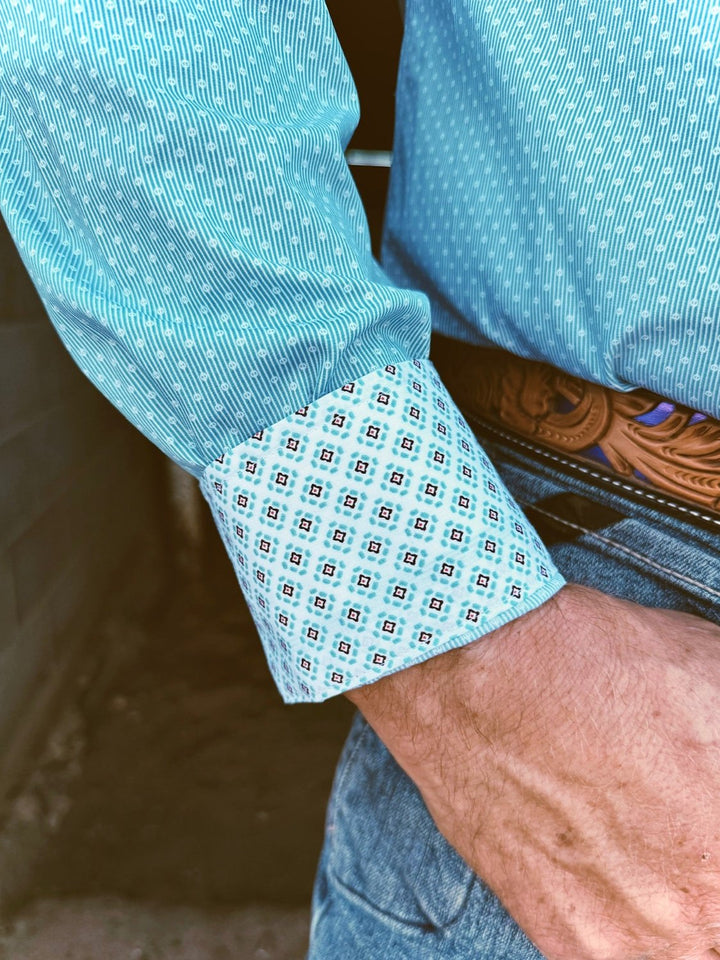 Ian Light Blue Wrinkle Free Long Sleeve Shirt by Ariat