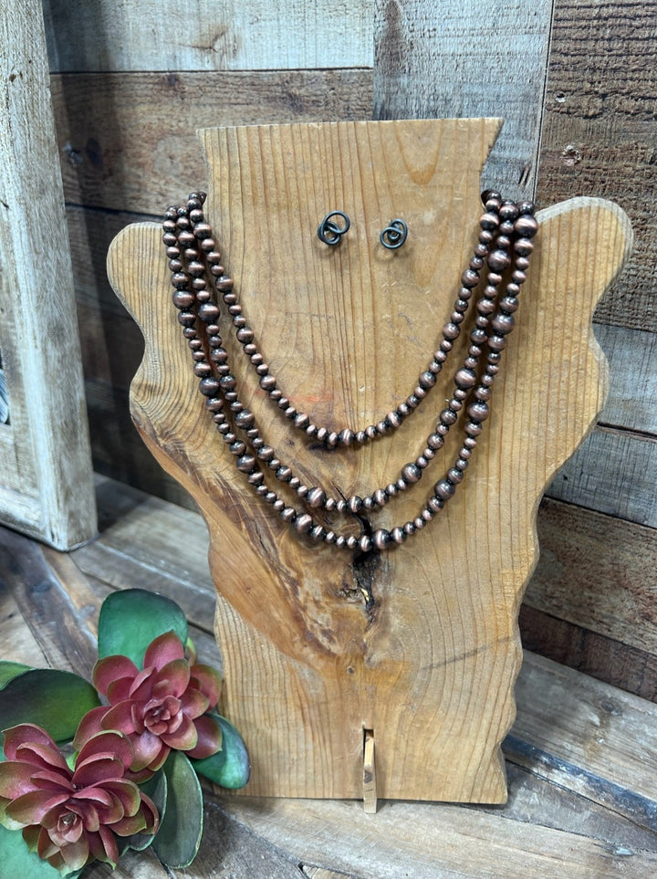 Wichita Triple Strand Bronze Pearl Necklace