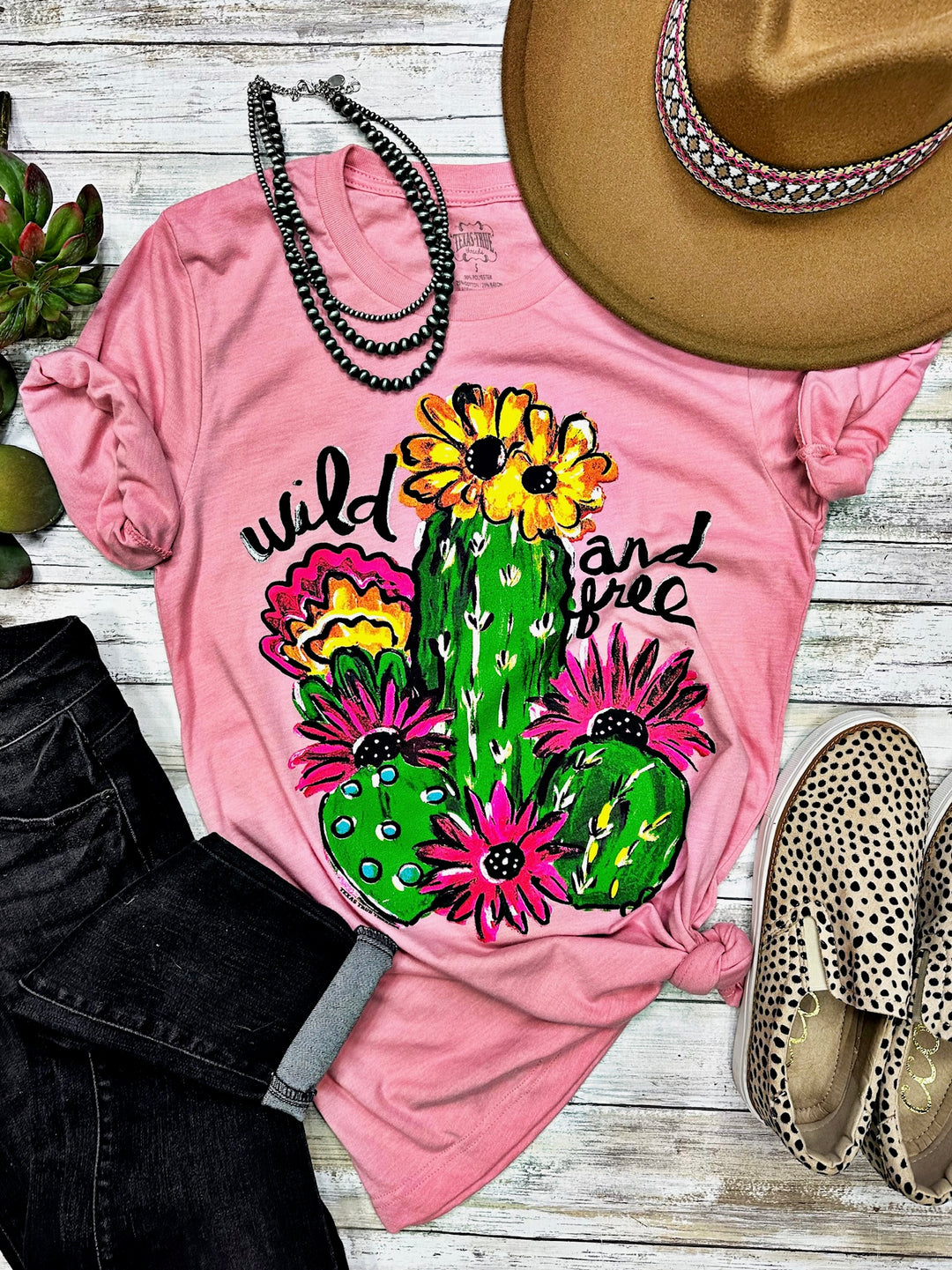 Callie’s Wild & Free Pink Graphic Tee by Texas True Threads