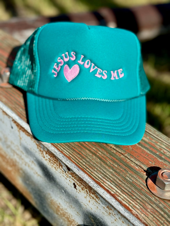 Jesus Loves Me Foam Trucker Cap by Texas True Threads