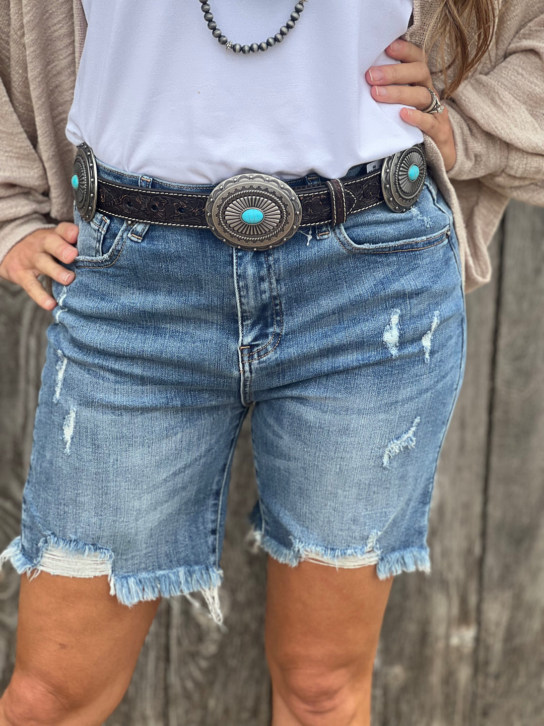 Alpine Brown with Turquoise Concho Belt by Ariat