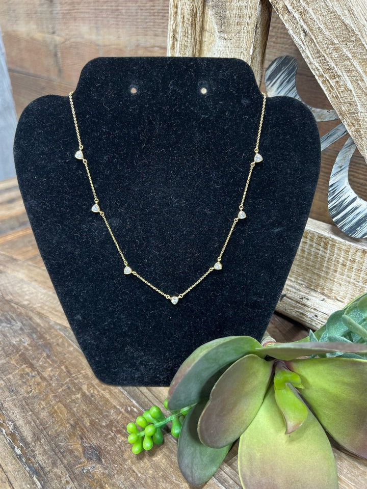 CZ Gold Drop Necklace