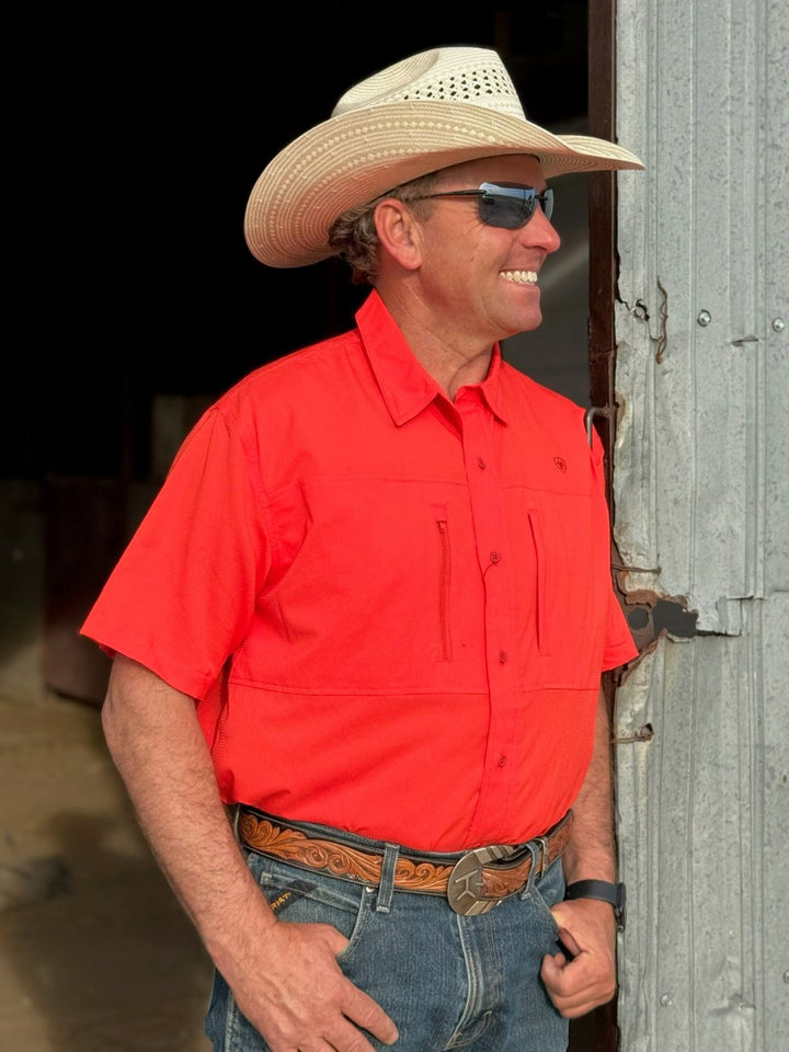 Blayne Orange VentTEK Classic Fit Shirt by Ariat