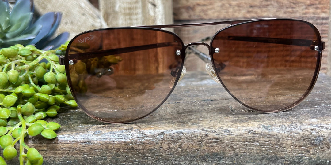 Jade Metallic Brown Gradient Sunglasses
