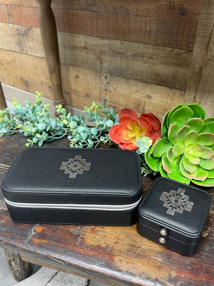Black Faux Leather Travel Jewelry Case by West & Co.