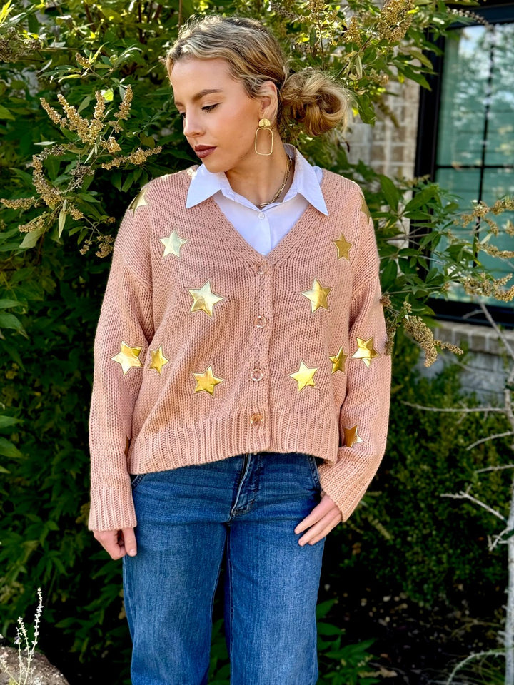 Abbie Blush Star Cardigan by Ivy Jane