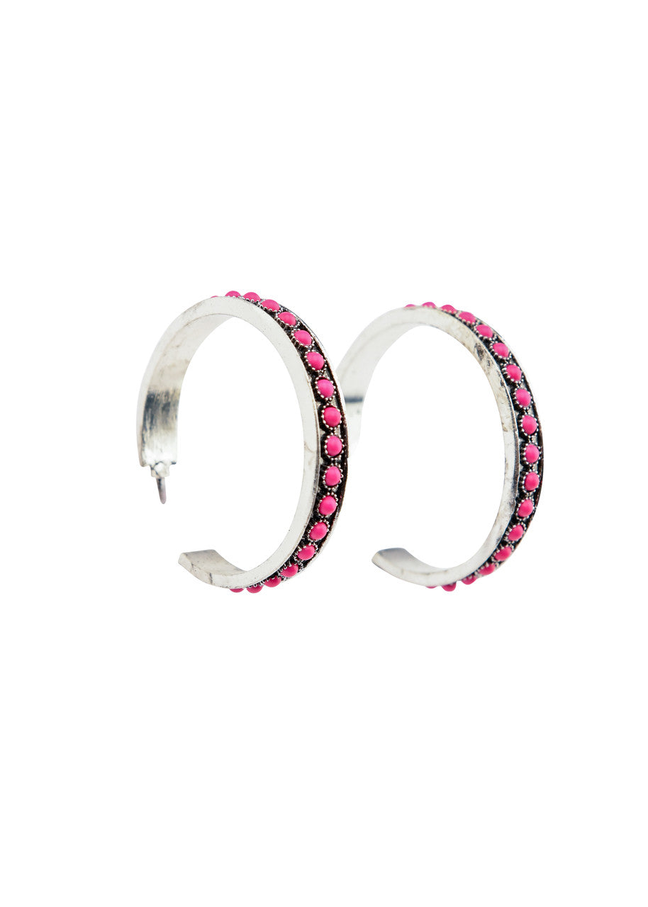 Pensacola Pink Hoop Earrings