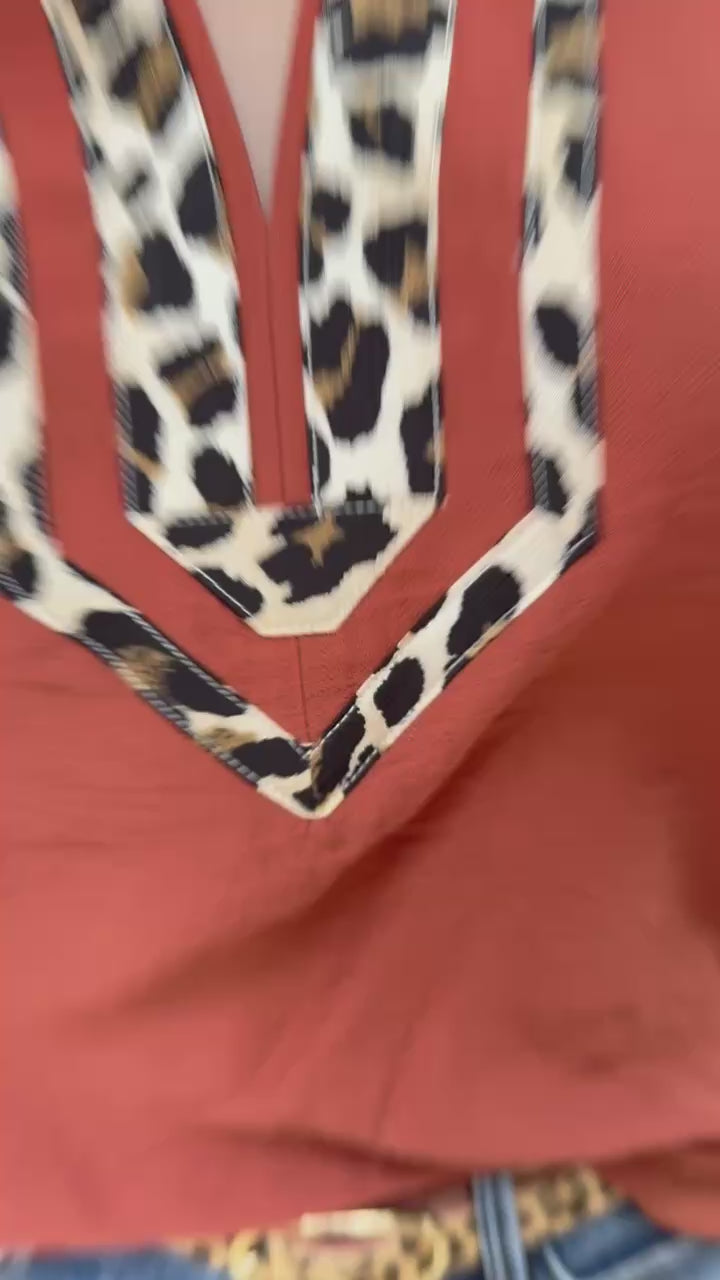 Kailey Rust & Leopard Top