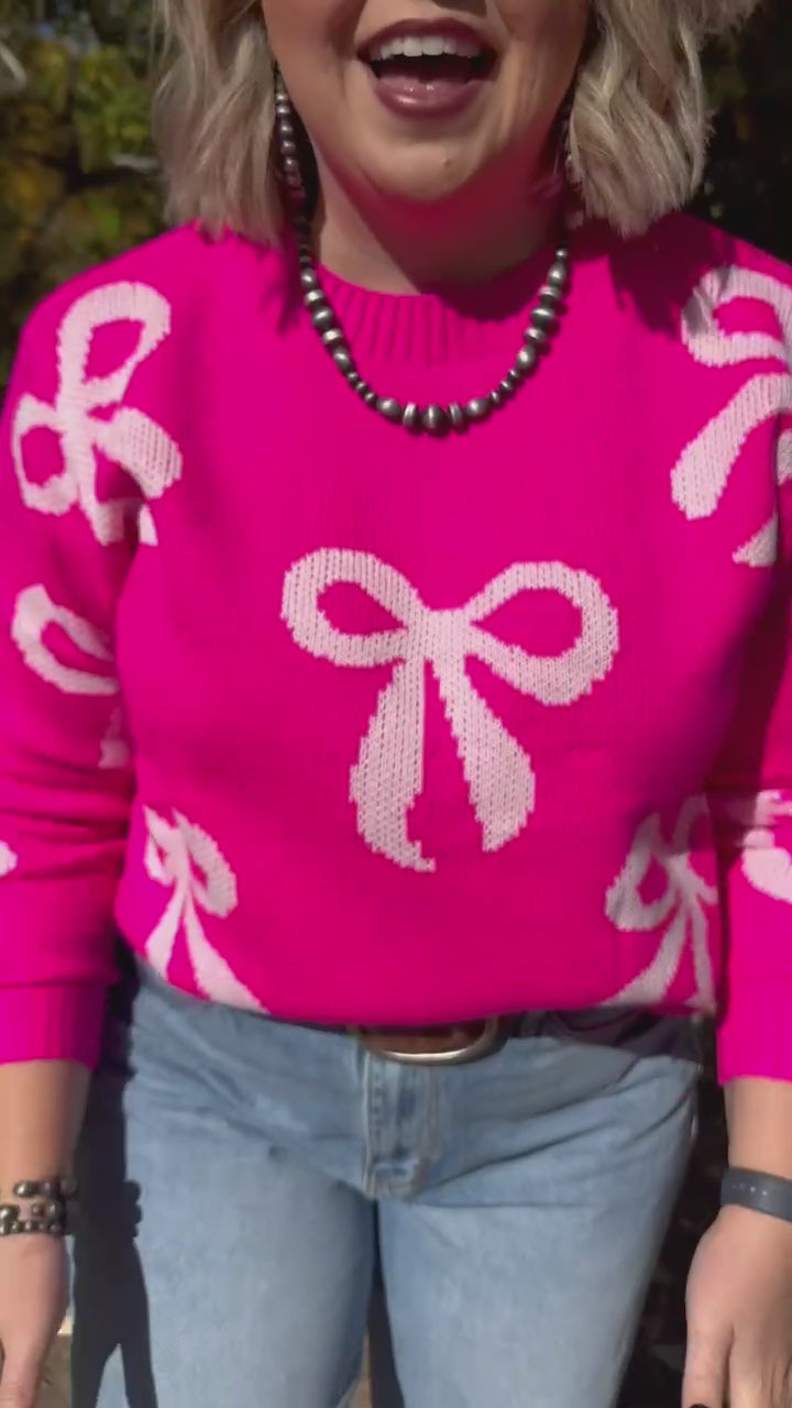 Pink Bow Sweater