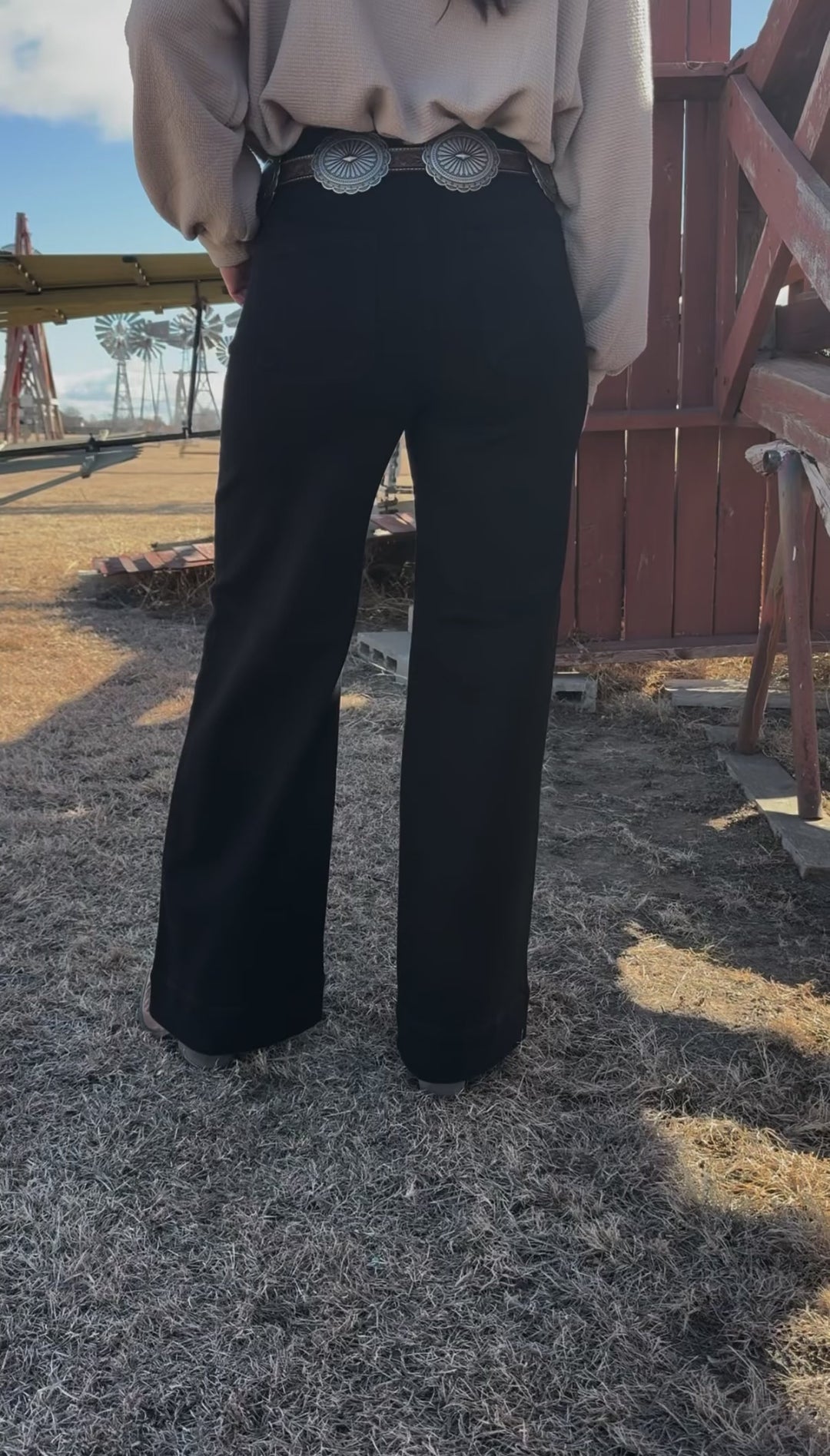 Natalia Black Wide Leg Jean by Risen