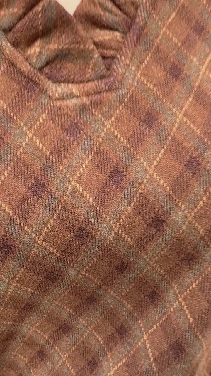 Bella Brown Plaid Top