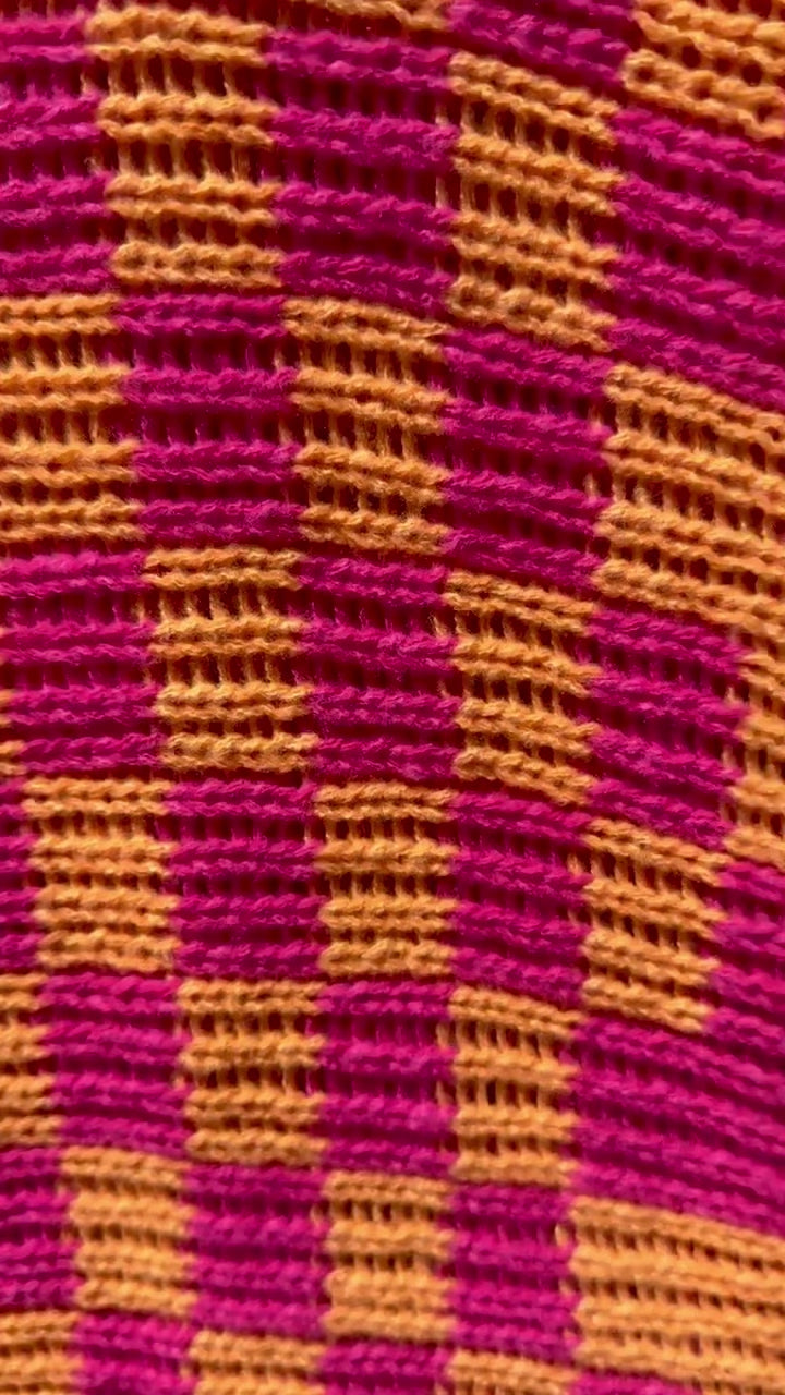 Tammy Fuchsia & Orange Checkered Cardigan