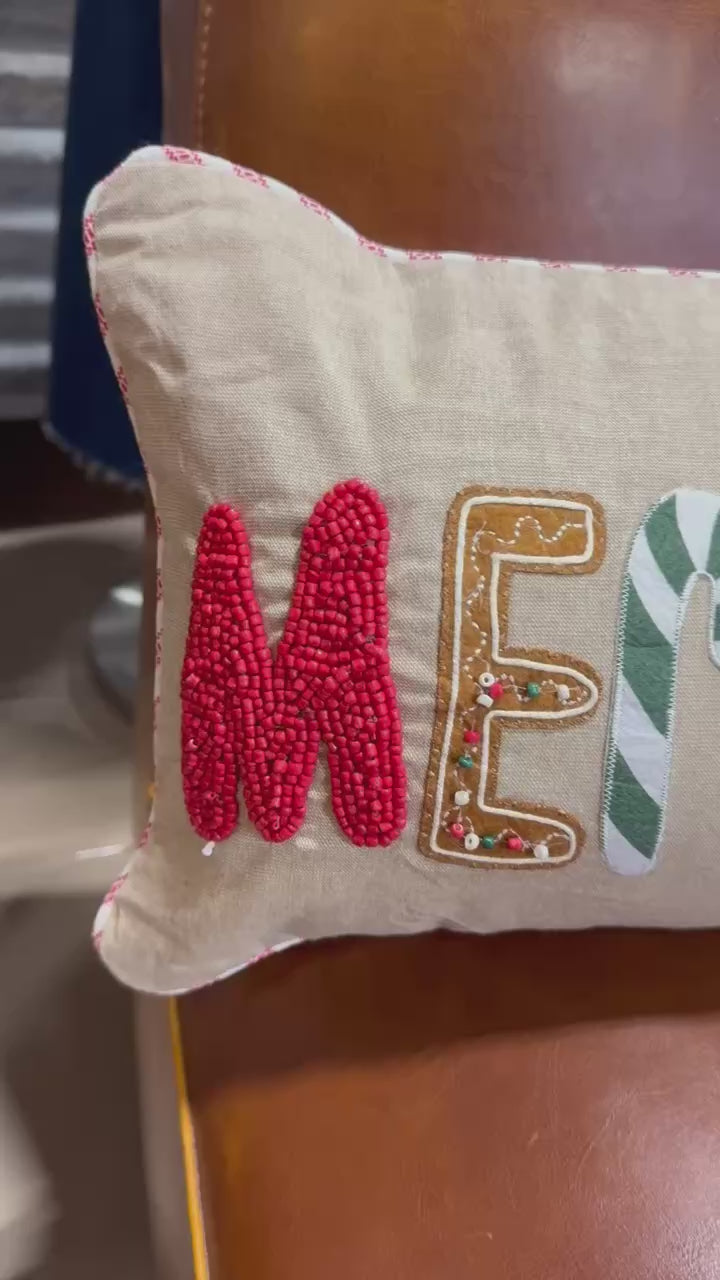 Merry Christmas Long Pillow by Mud Pie