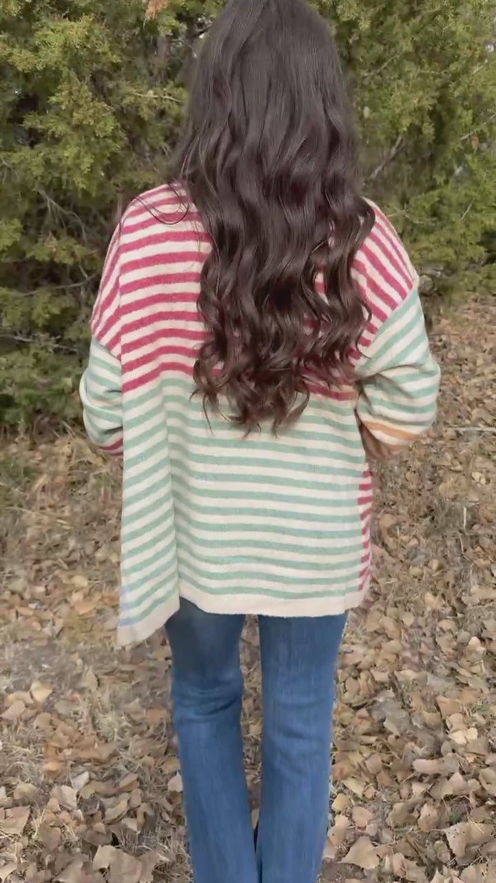 Maya Color Block Striped Cardigan