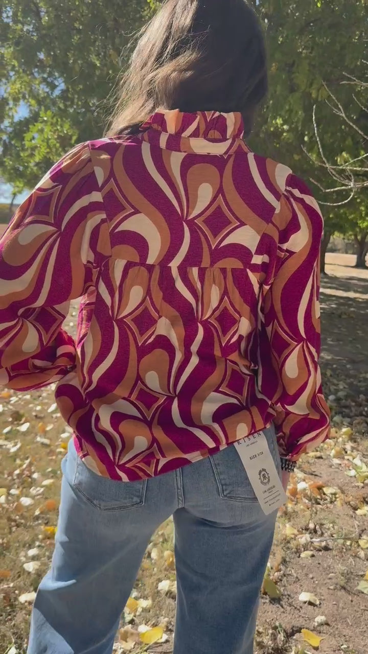 Jodi Plum & Rust Top