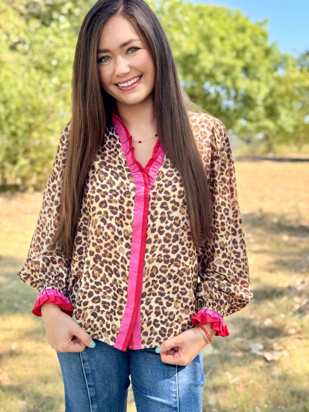 Taylon Leopard Long Sleeve Top