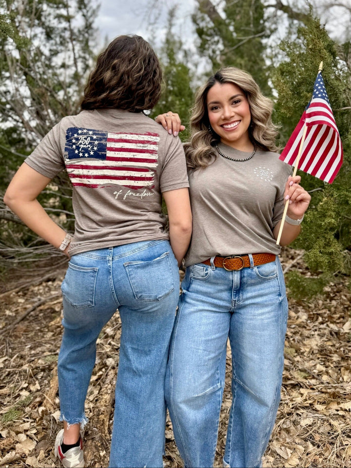 Front Chest 250 Years of Freedom Graphic Tee by Texas True Threads