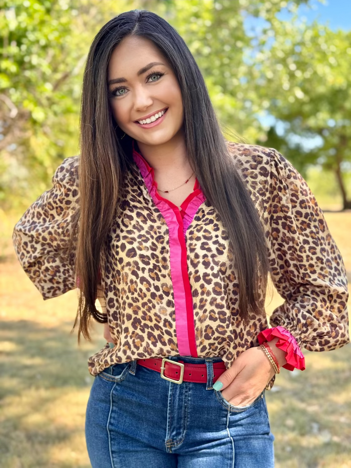 Taylon Leopard Long Sleeve Top