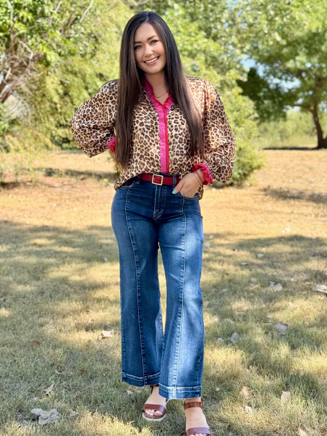 Taylon Leopard Long Sleeve Top