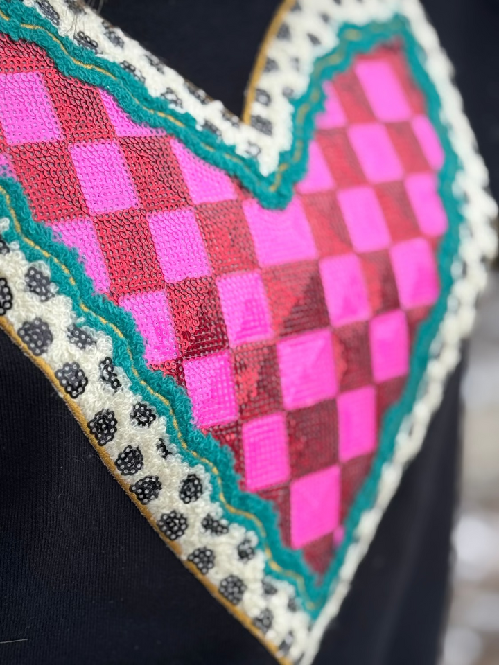 Patchwork Heart Sweatshirt