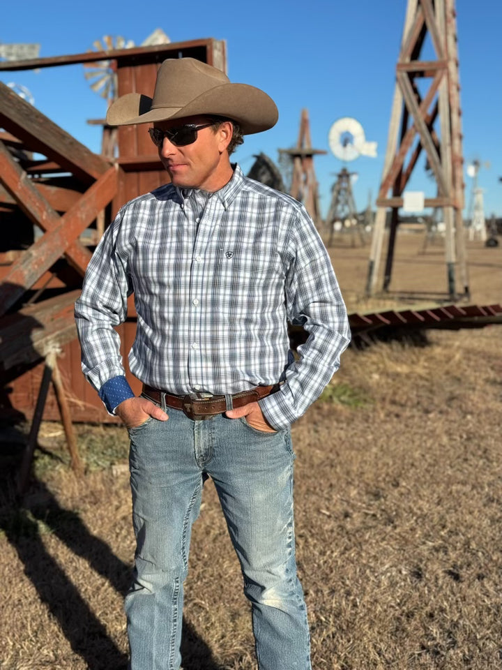 Cody Blue Plaid Fitted Shirt by Ariat