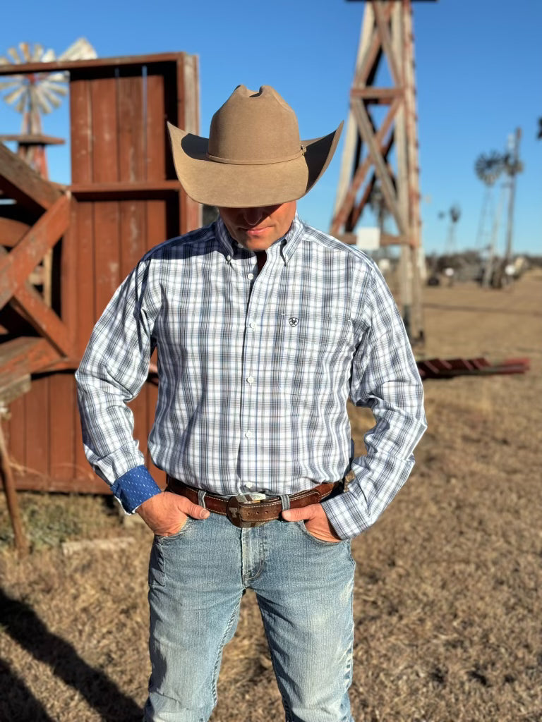 Cody Blue Plaid Fitted Shirt by Ariat