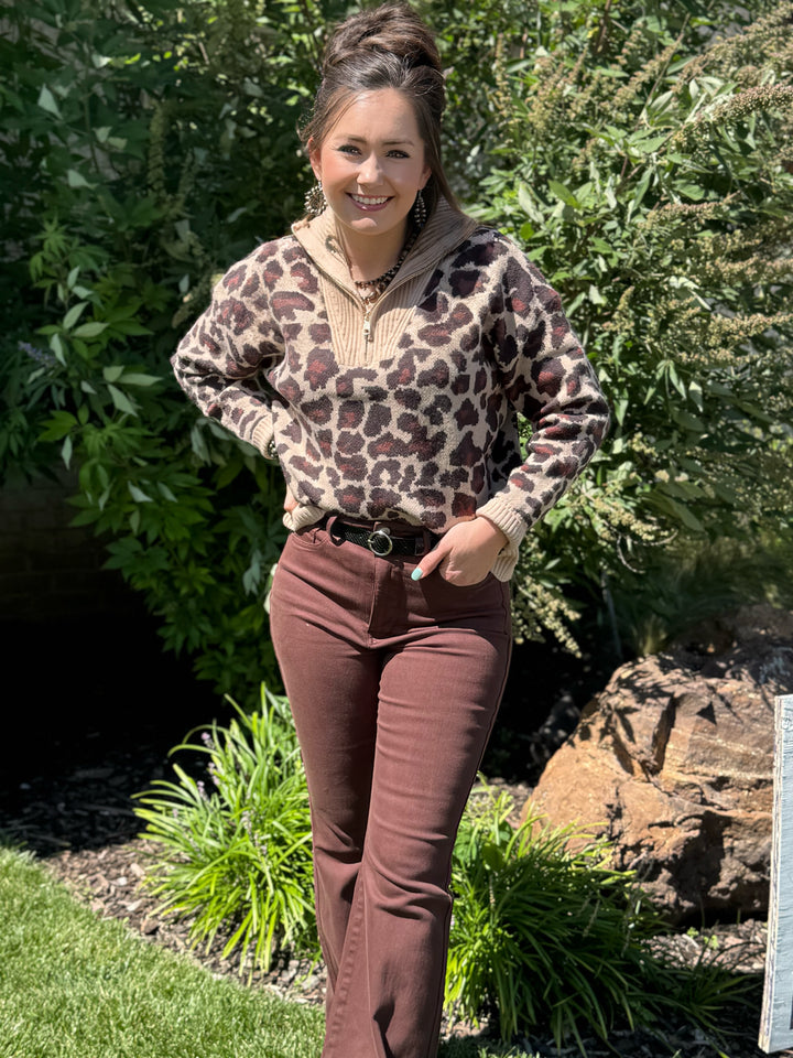 Yasmin Brown Flare Jean by Judy Blue