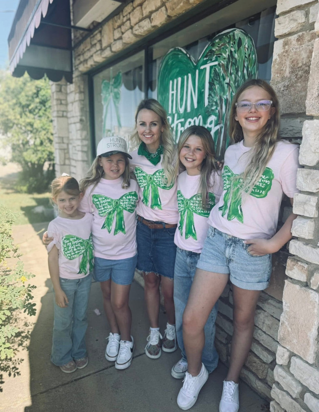 Callie's Psalm 23 Green Bow Graphic Tee by Texas True Threads